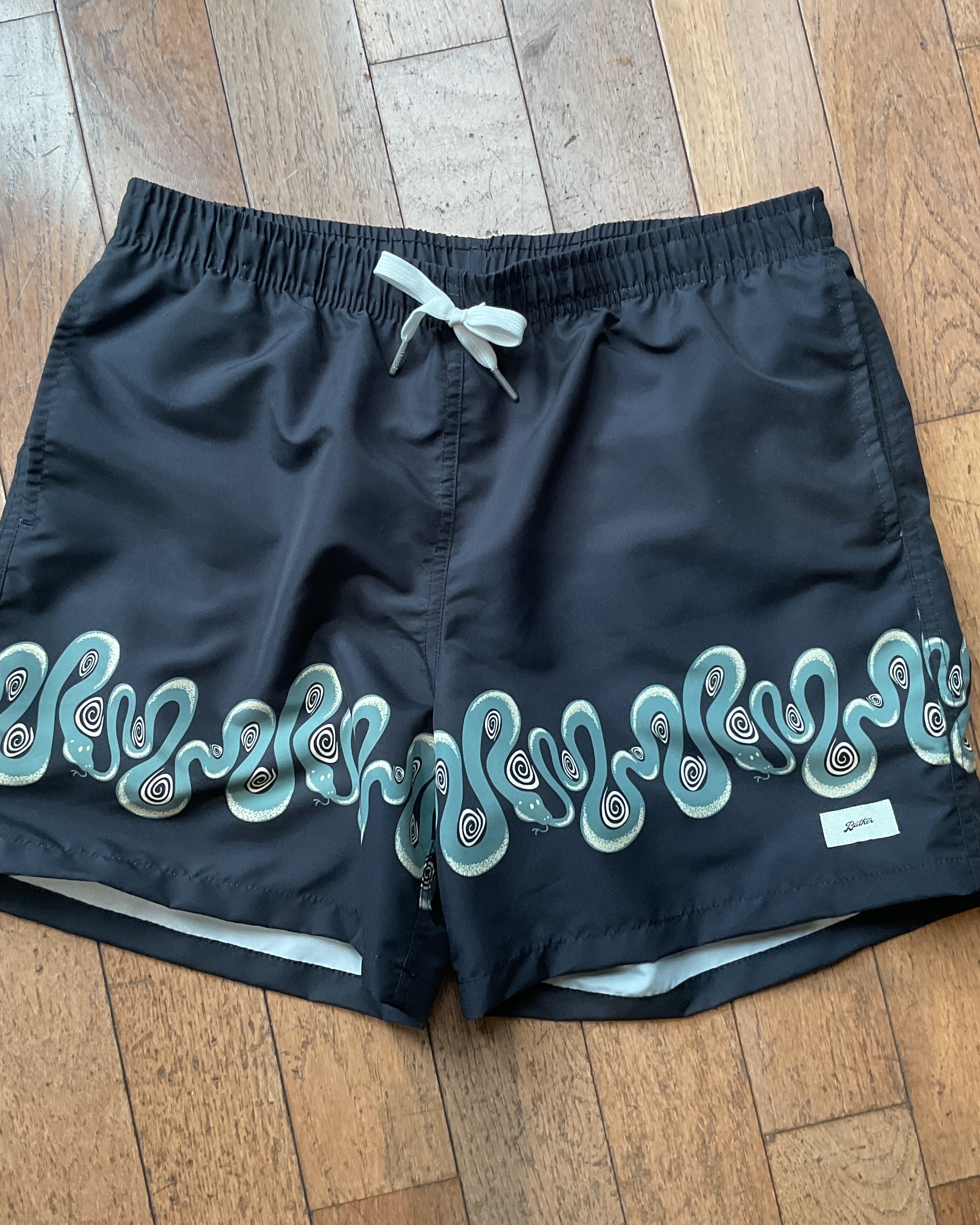 Bather Carbon Dizzy Boa Trunks - Black Men's Bottoms - Sloane Boutique