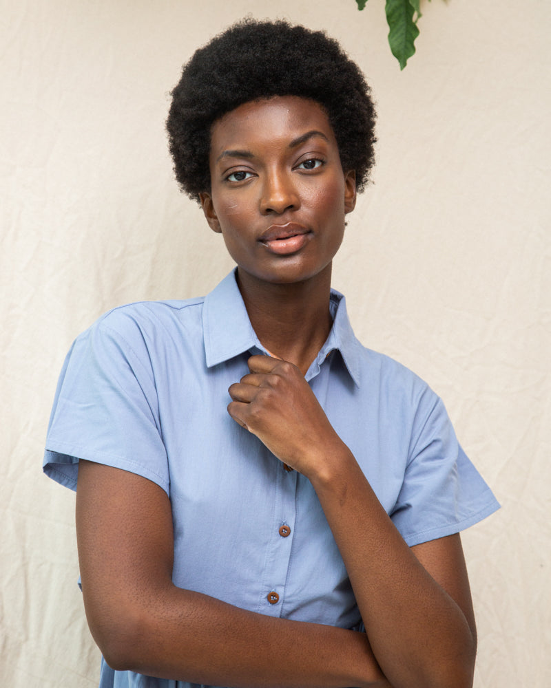 Beaumont Organic Bronwyn Dress - Washed Blue sale dresses - Sloane Boutique