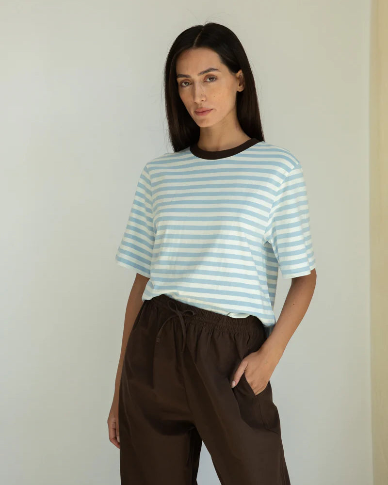 Beaumont Organic Cedar Poplin Trouser - Cacao Women's Bottoms - Sloane Boutique