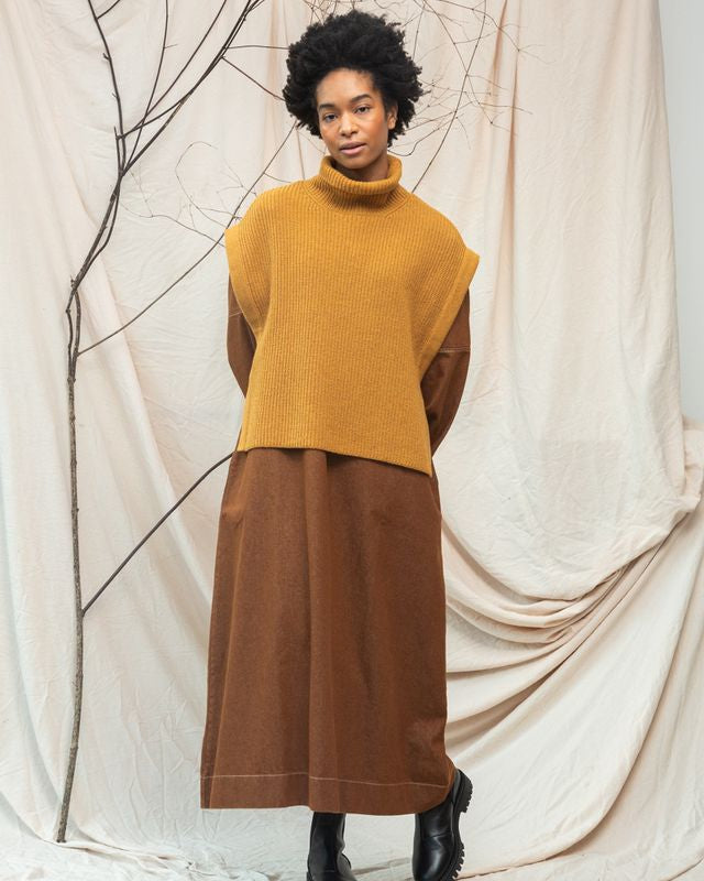 Beaumont Organic Kanon Vest - Ochre Marl Women's Tops - Sloane Boutique