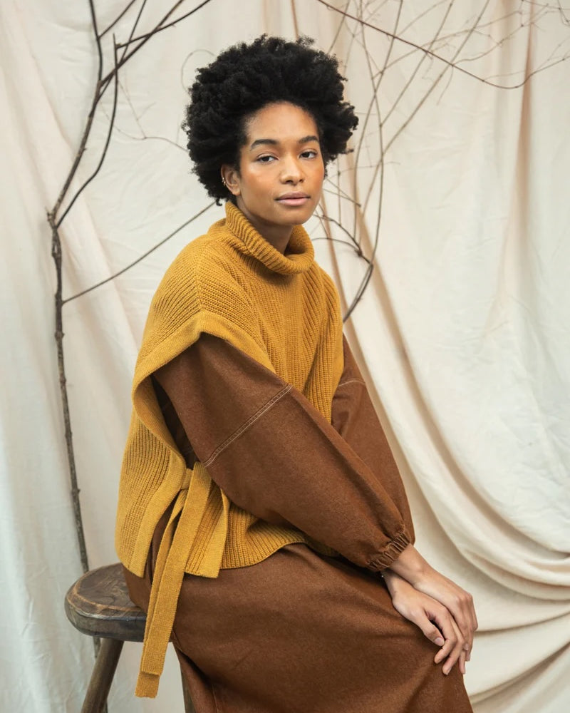 Beaumont Organic Kanon Vest - Ochre Marl Women's Tops - Sloane Boutique