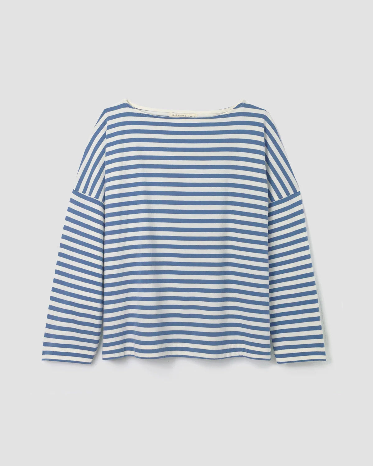 Beaumont Organic Leia-Sue Jersey Top - Pewter and Off-White Stripe Women's Tops - Sloane Boutique