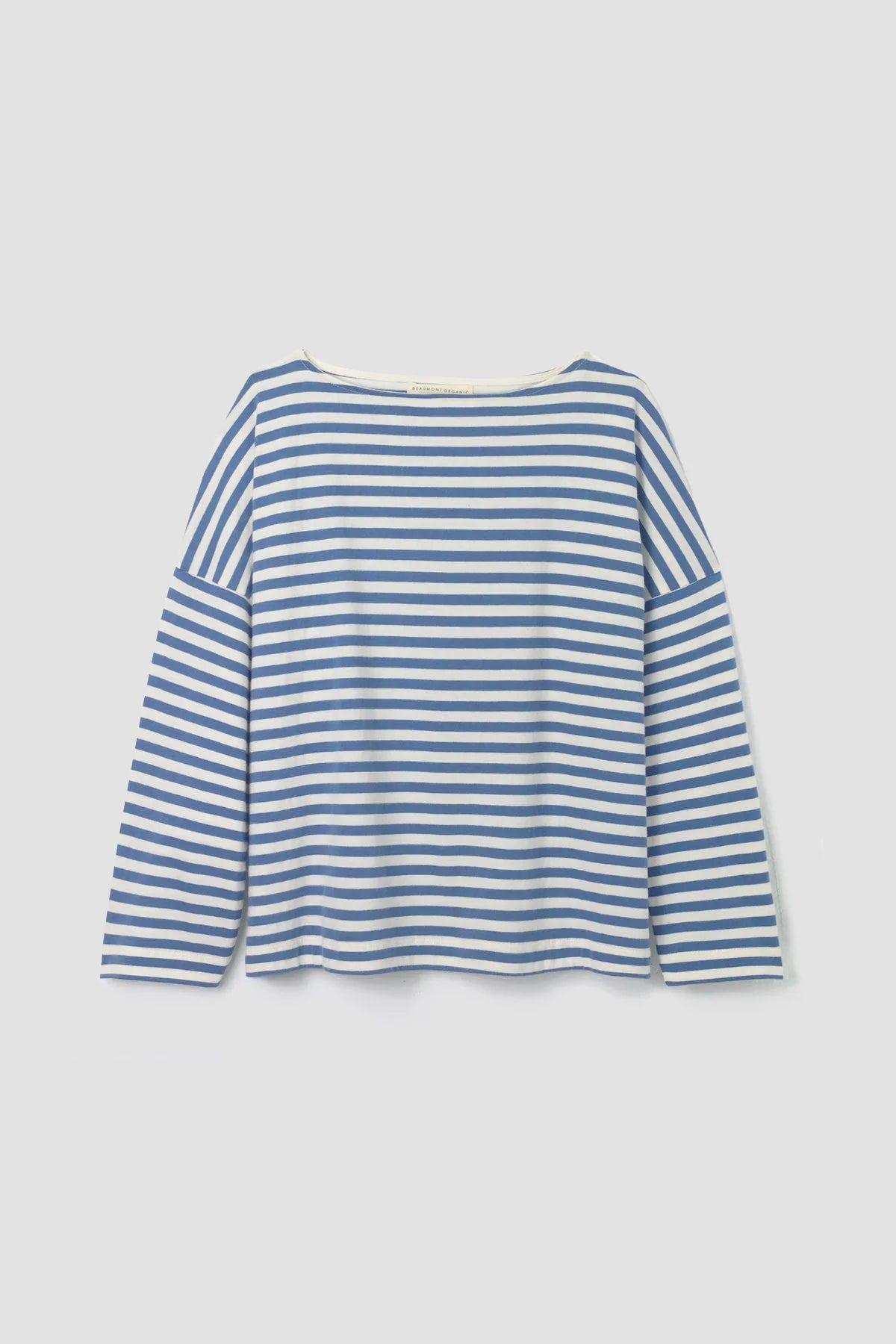 Beaumont Organic Leia-Sue Jersey Top - Pewter and Off-White Stripe Women's Tops - Sloane Boutique