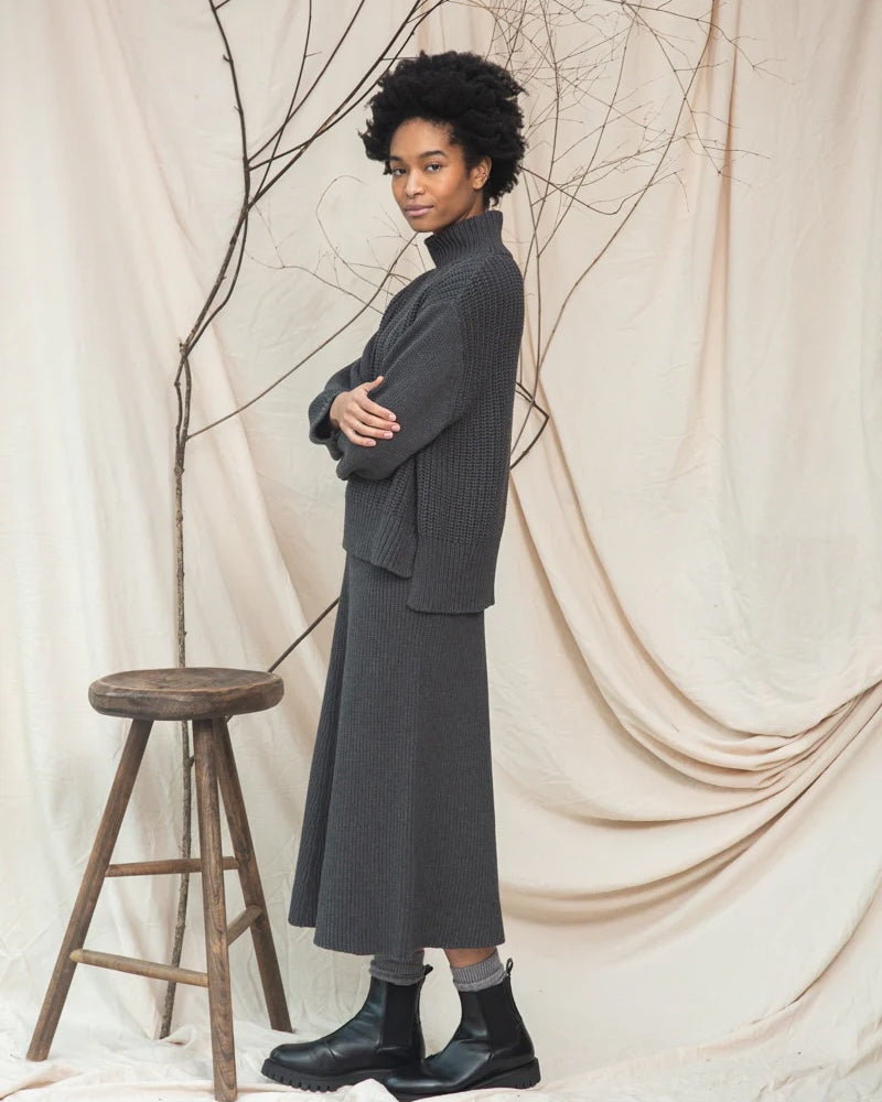 Beaumont Organic Mio Skirt - Grey Marl Women's Bottoms - Sloane Boutique