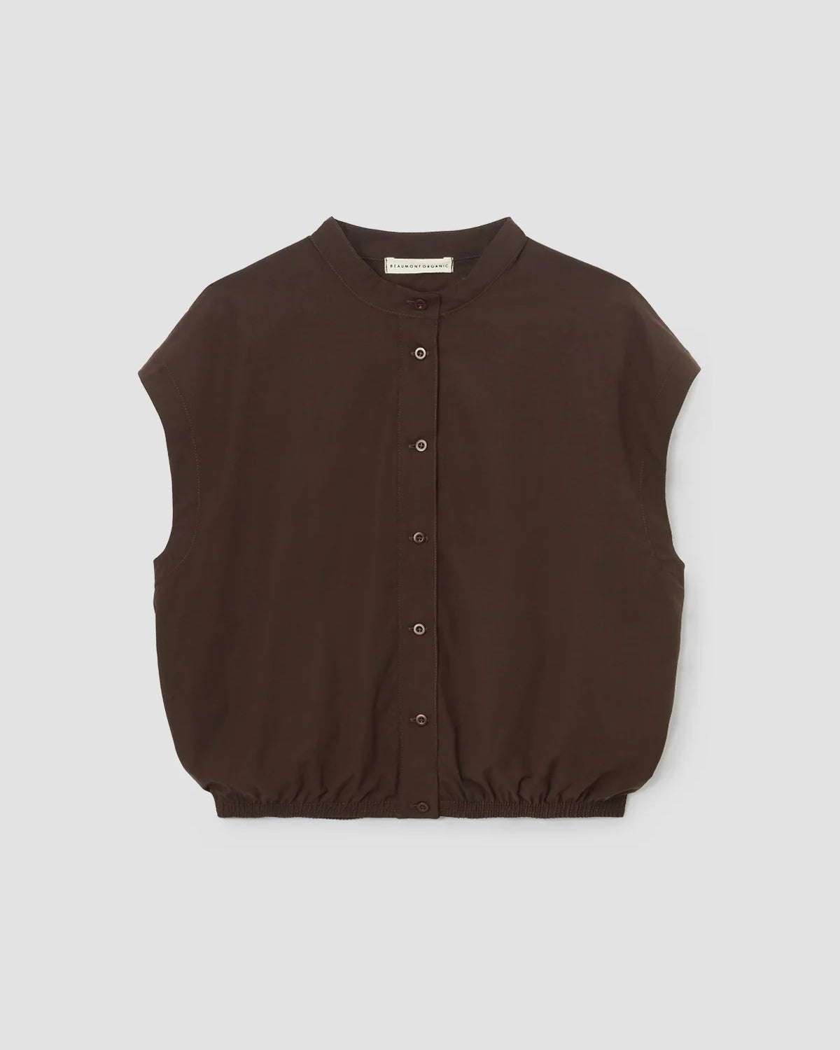 Beaumont Organic Nancy Cotton Jersey & Poplin Shirt - Cacao Women's Tops - Sloane Boutique