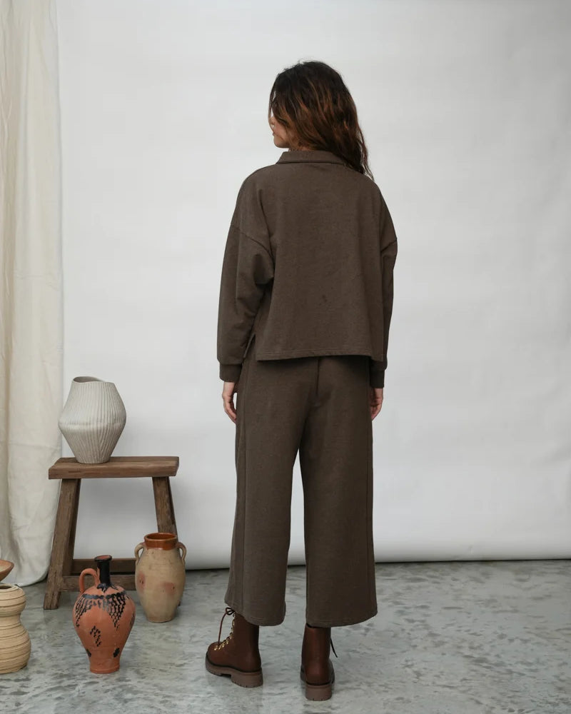 Beaumont Organic Nicky Pants - Brown Marl Women's Bottoms - Sloane Boutique