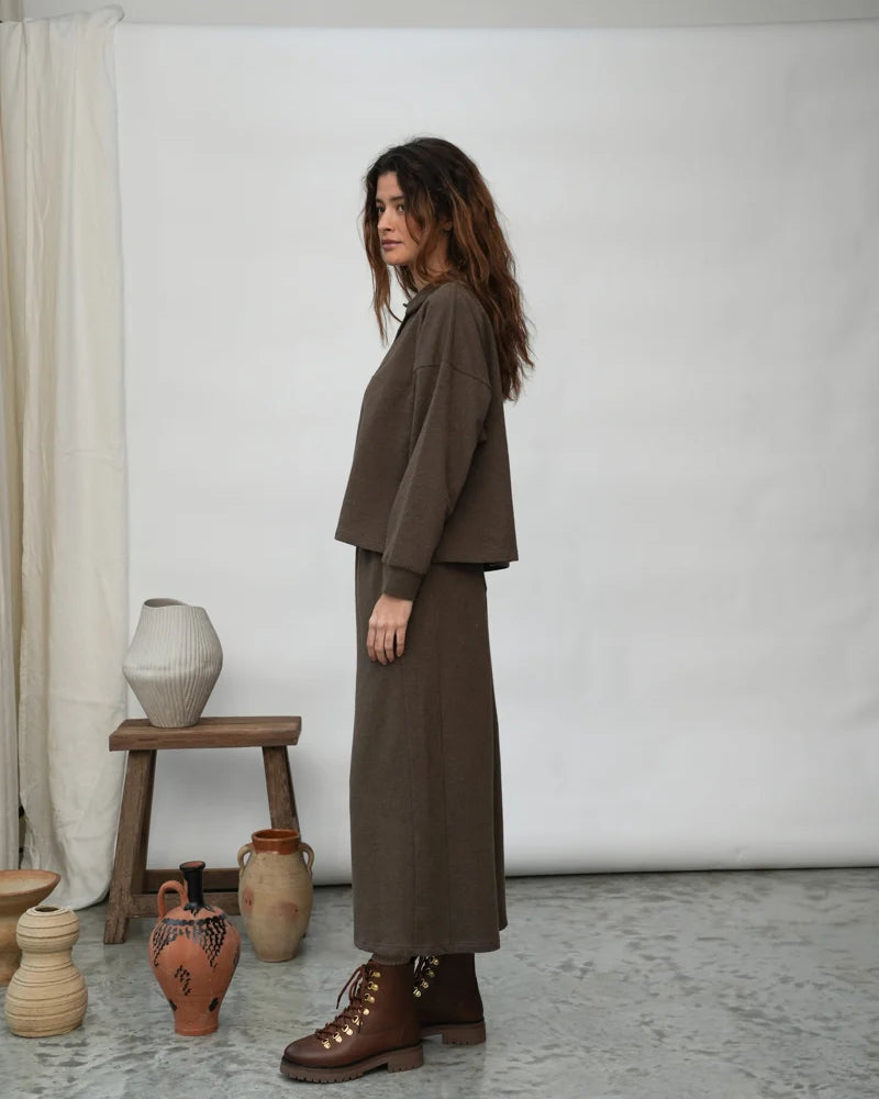 Beaumont Organic Nicky Pants - Brown Marl Women's Bottoms - Sloane Boutique