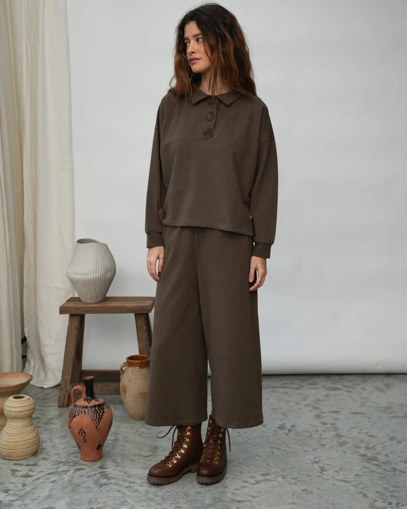 Beaumont Organic Nicky Pants - Brown Marl Women's Bottoms - Sloane Boutique