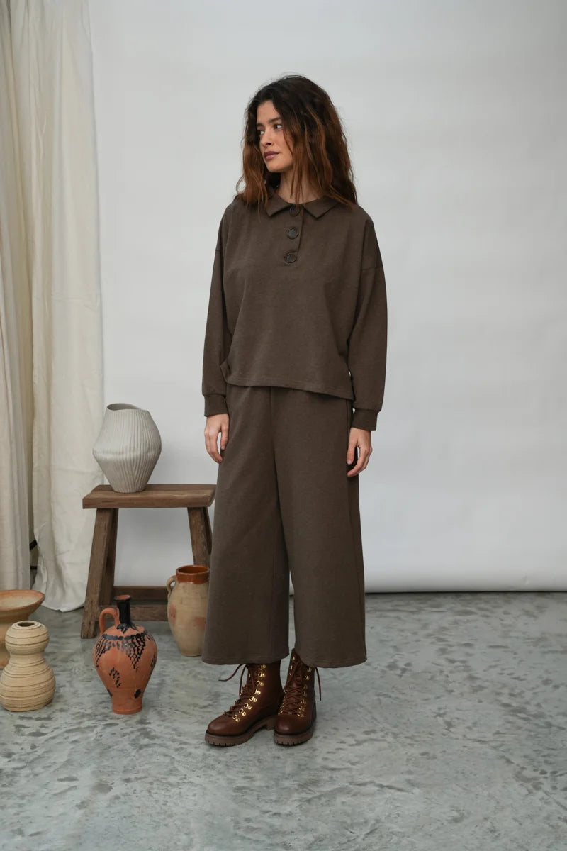 Beaumont Organic Nicky Pants - Brown Marl Women's Bottoms - Sloane Boutique