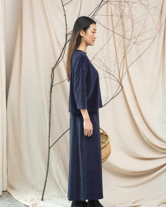 Beaumont Organic Odette Organic Cotton Felpe Trouser - Night Sky Navy Women's Bottoms - Sloane Boutique