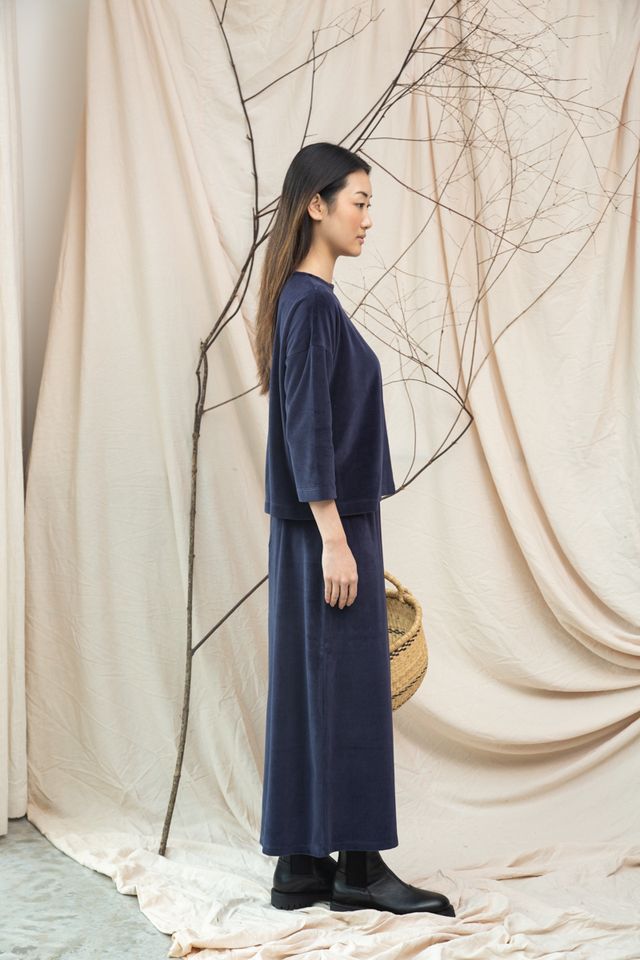 Beaumont Organic Odette Organic Cotton Felpe Trouser - Night Sky Navy Women's Bottoms - Sloane Boutique