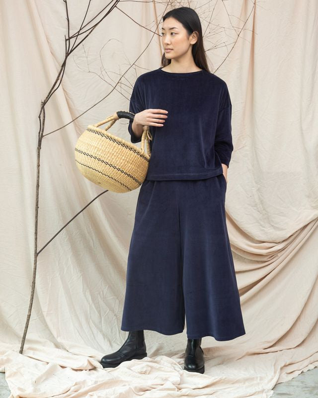 Beaumont Organic Odette Organic Cotton Felpe Trouser - Night Sky Navy Women's Bottoms - Sloane Boutique