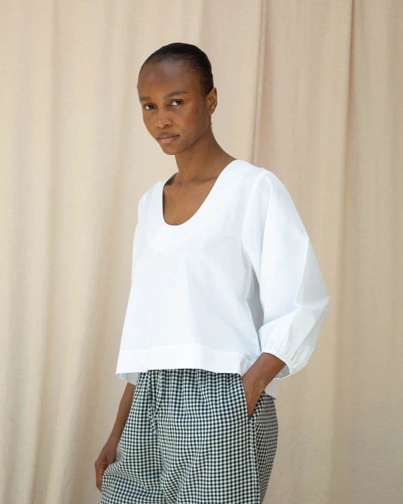 Beaumont Organic Renee Poplin Top - White Women's Tops - Sloane Boutique