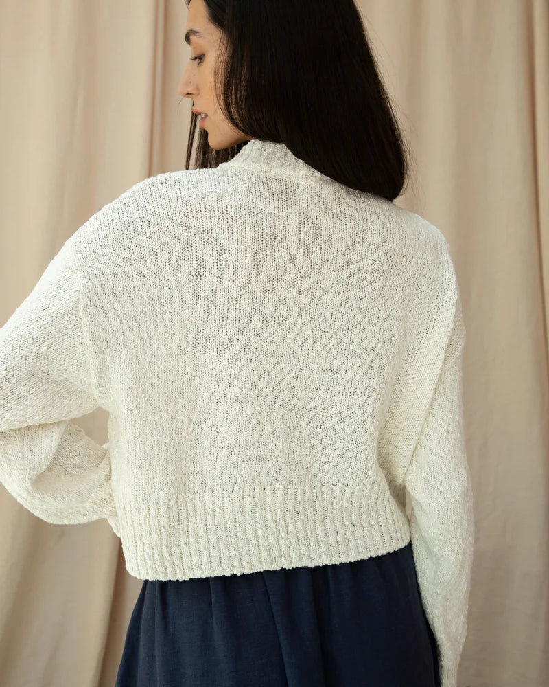 Beaumont Organic Sugi Knit Cardigan - Off White Women's Tops - Sloane Boutique