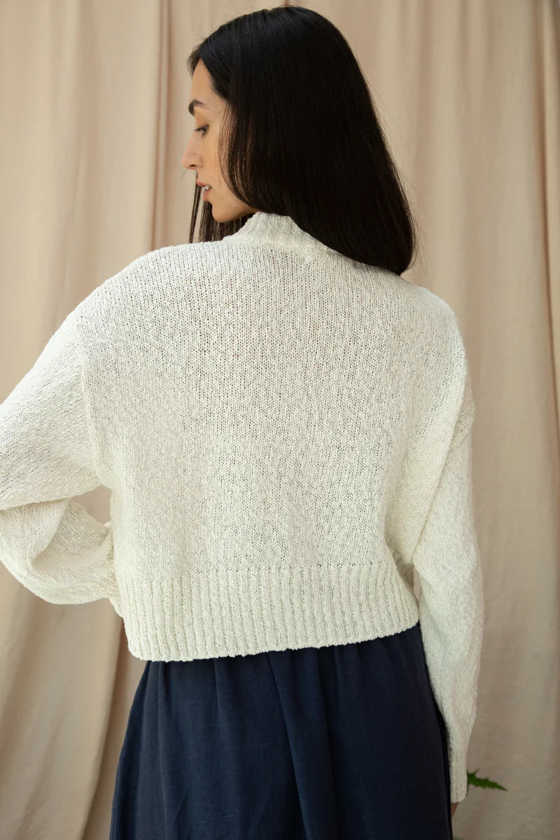Beaumont Organic Sugi Knit Cardigan - Off White Women's Tops - Sloane Boutique