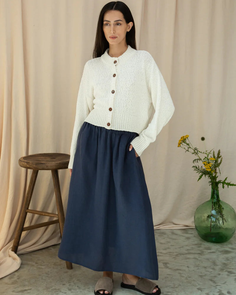 Beaumont Organic Sugi Knit Cardigan - Off White Women's Tops - Sloane Boutique