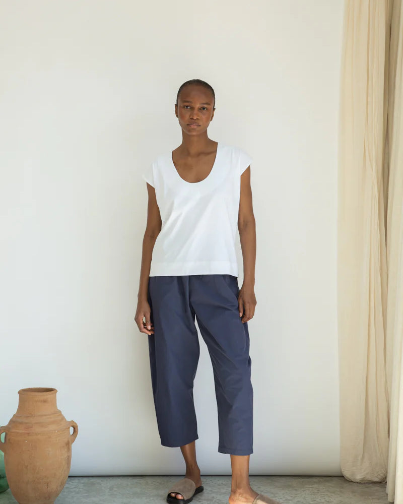 Beaumont Organic Tamsin Cotton Jersey Top - White Women's Tops - Sloane Boutique