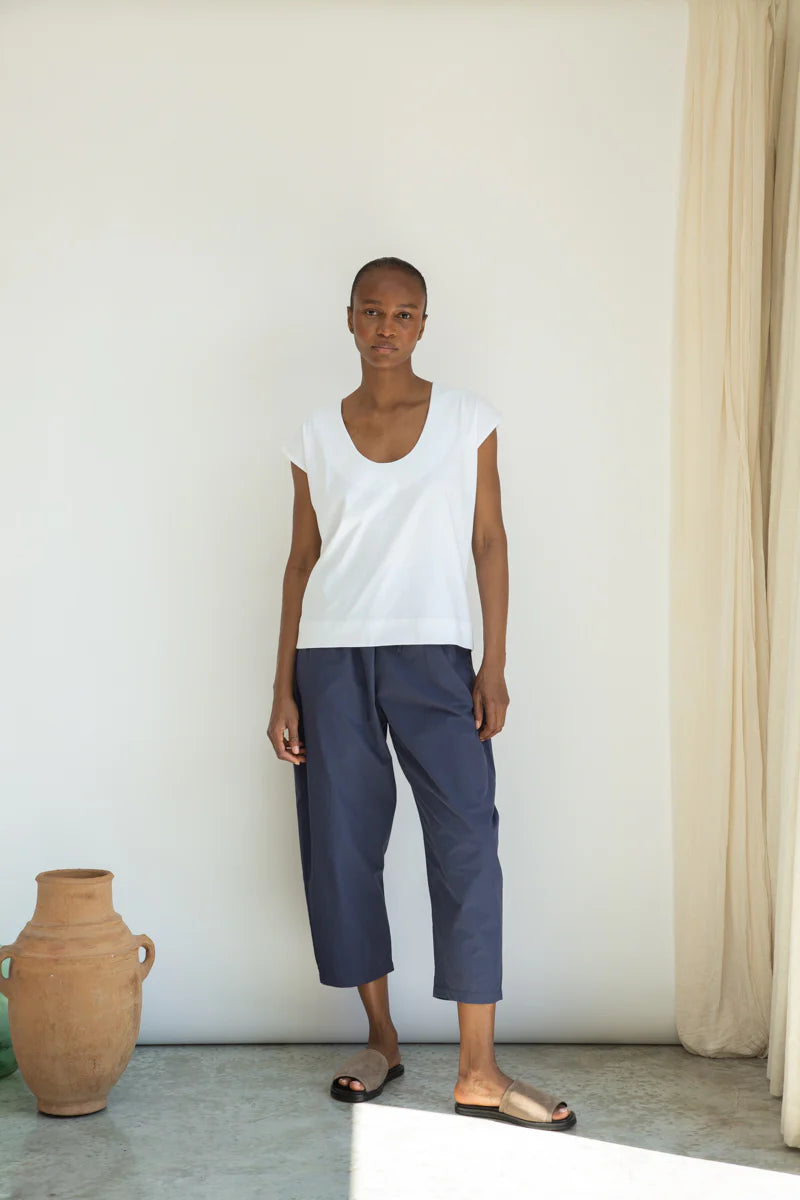 Beaumont Organic Tamsin Cotton Jersey Top - White Women's Tops - Sloane Boutique