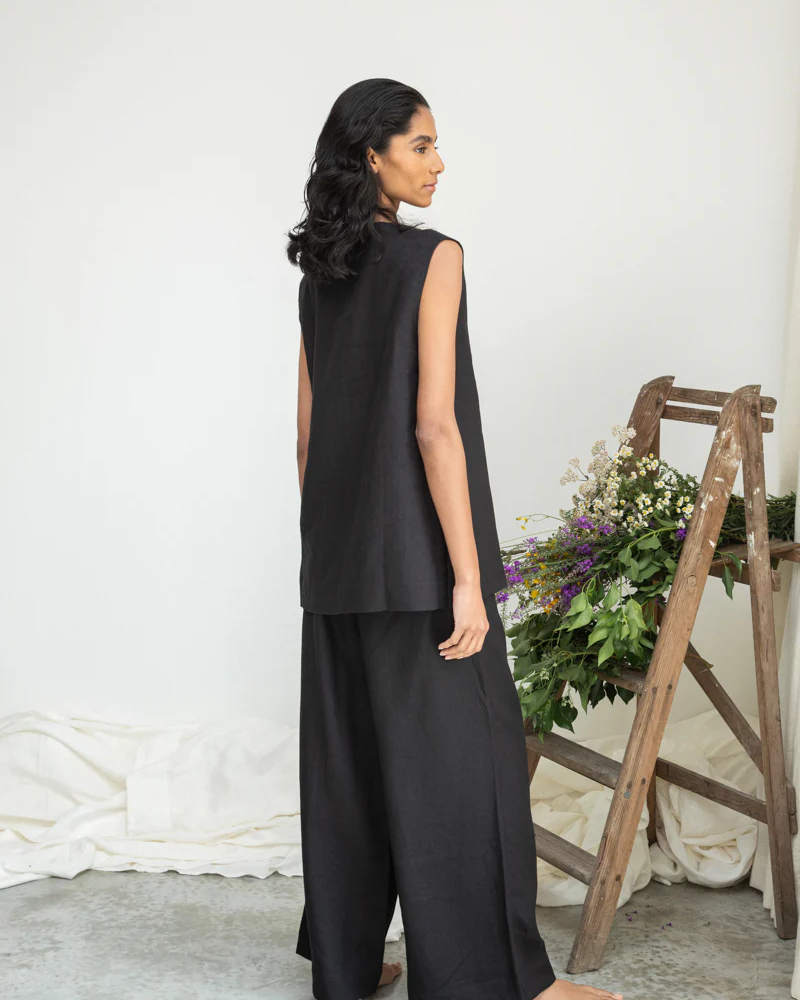 Beaumont Organic Wren-May Vest - Black Women's Tops - Sloane Boutique