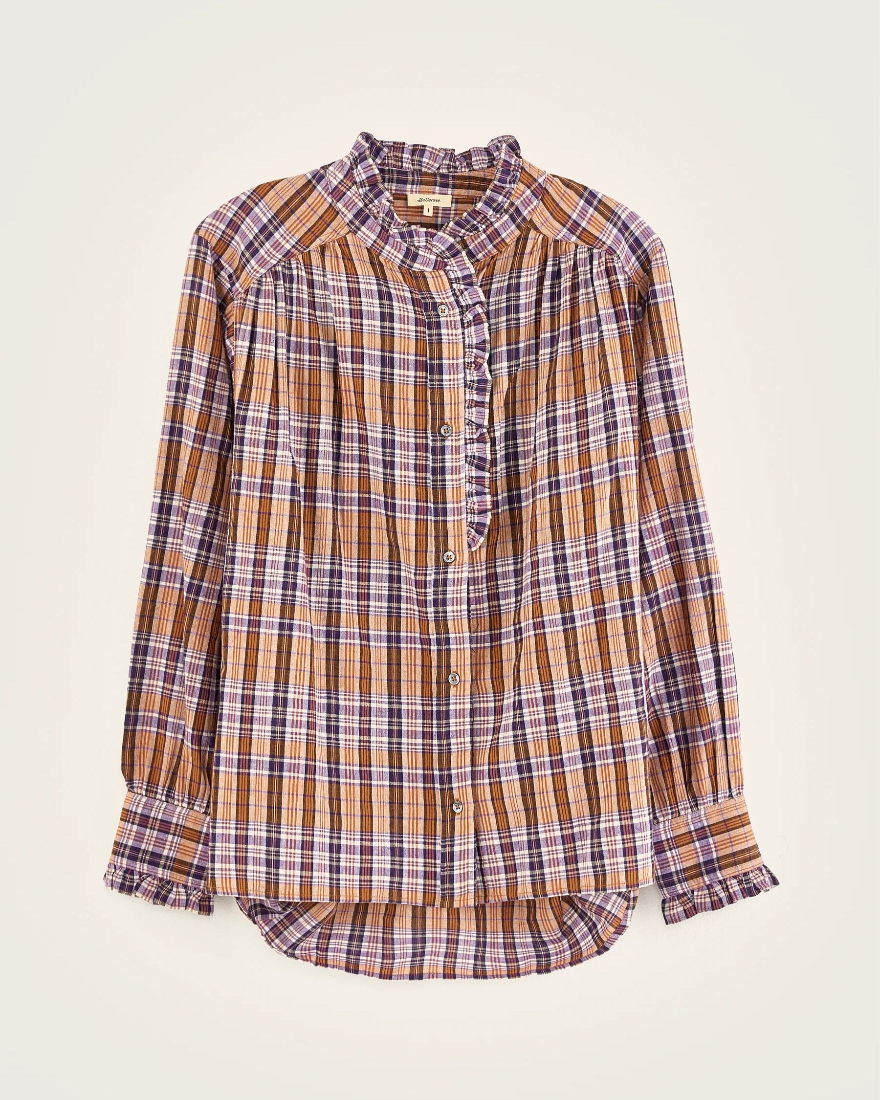 Bellerose Claudia Blouse - Brown Check Women's Tops - Sloane Boutique