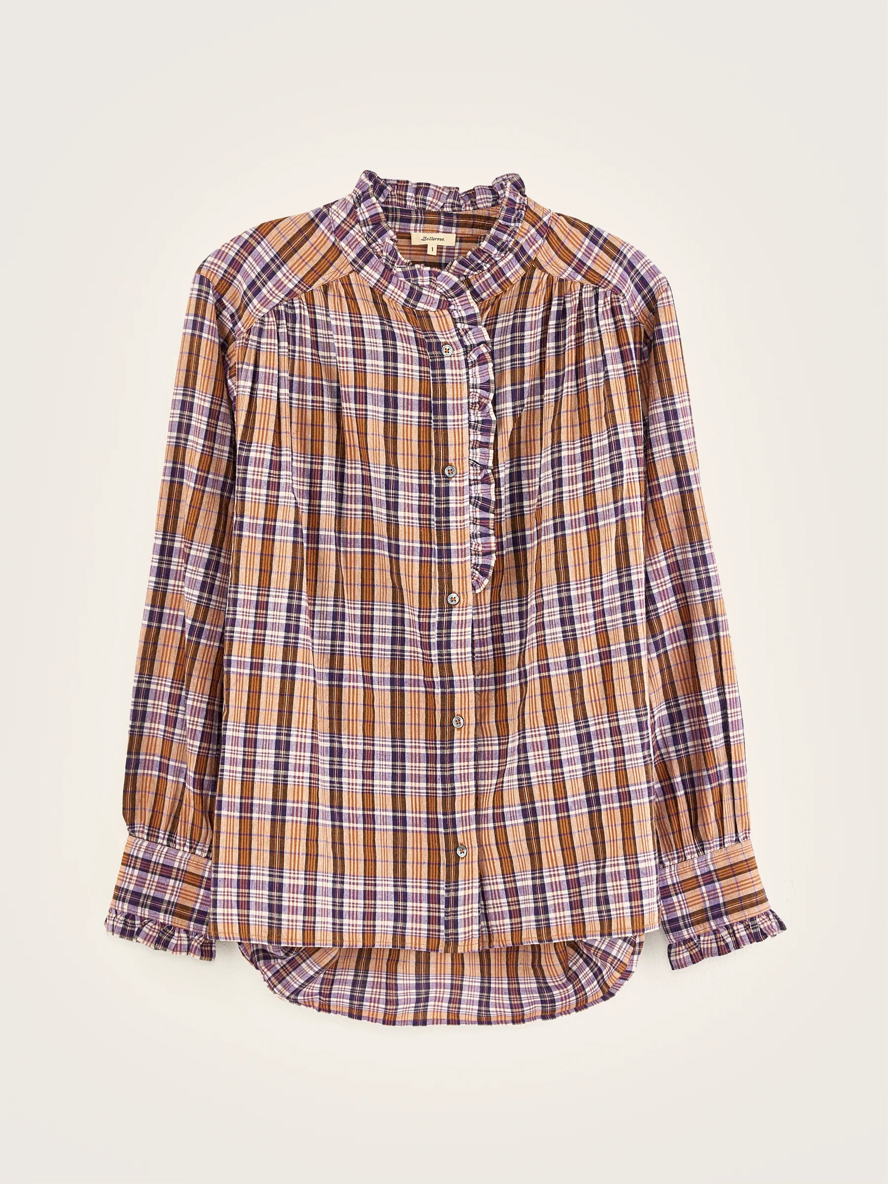 Bellerose Claudia Blouse - Brown Check Women's Tops - Sloane Boutique