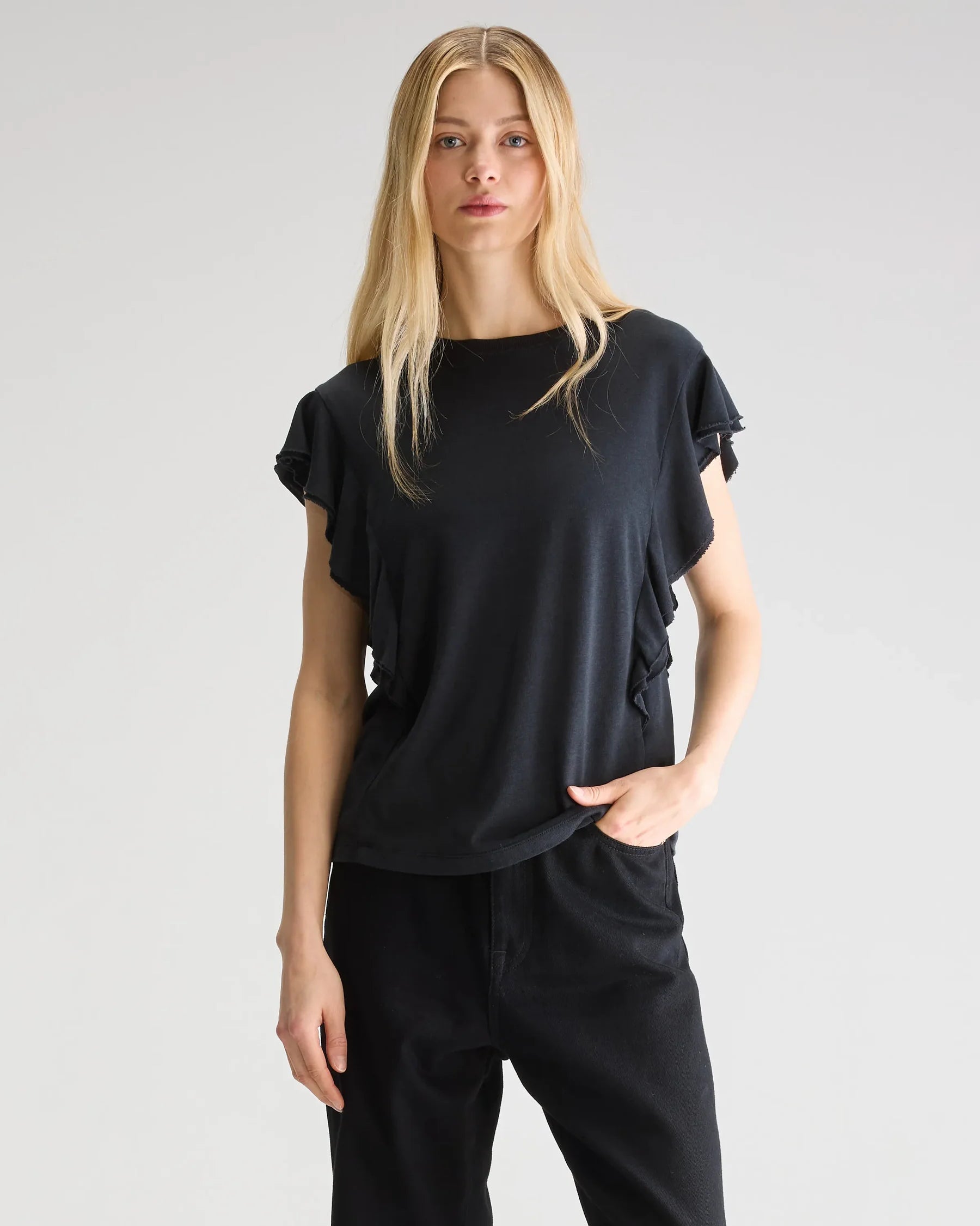 Bellerose Frum Shirt - Black sale tops - Sloane Boutique