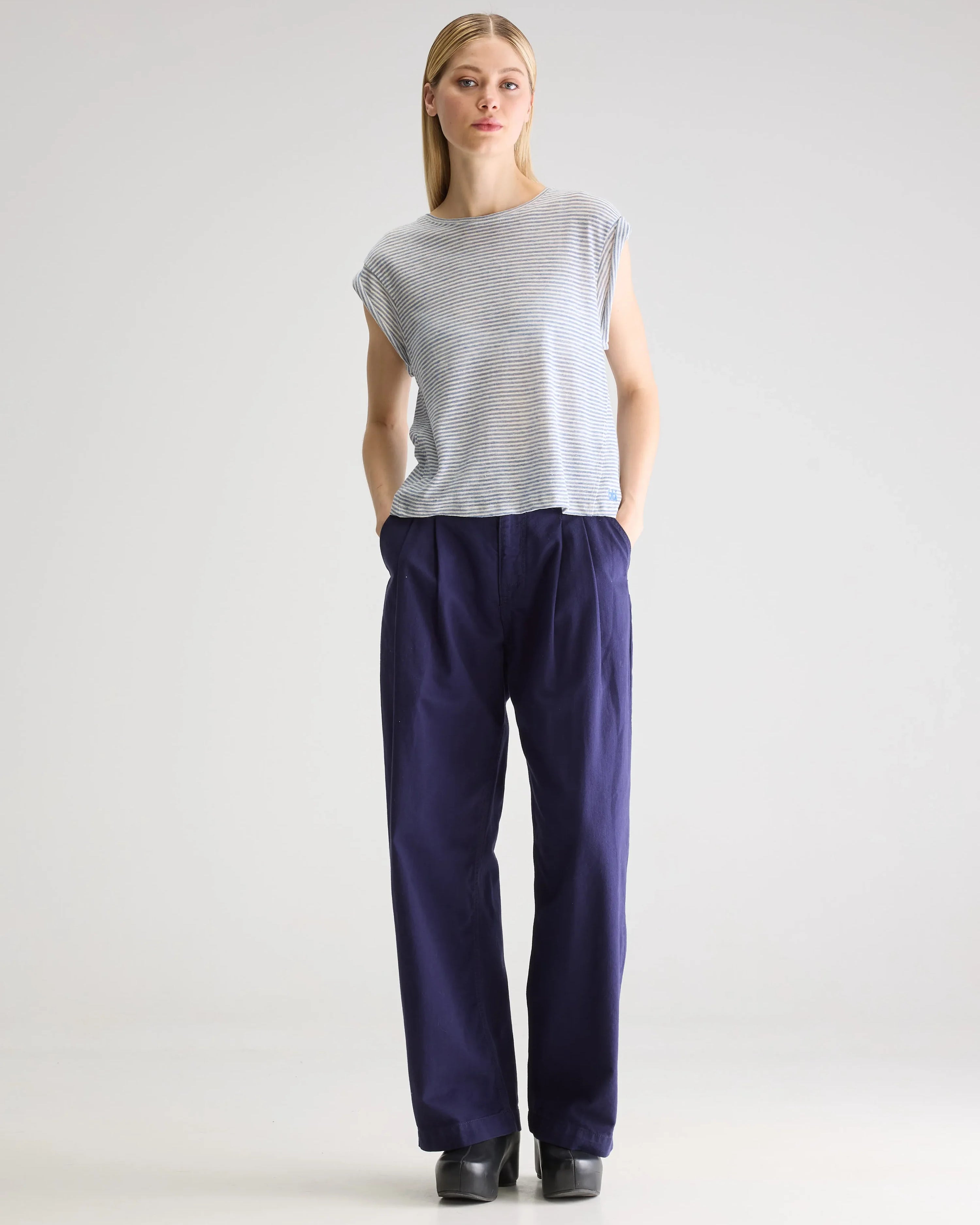 Bellerose Vlyn Crewneck Tee - Sky Women's Tops - Sloane Boutique
