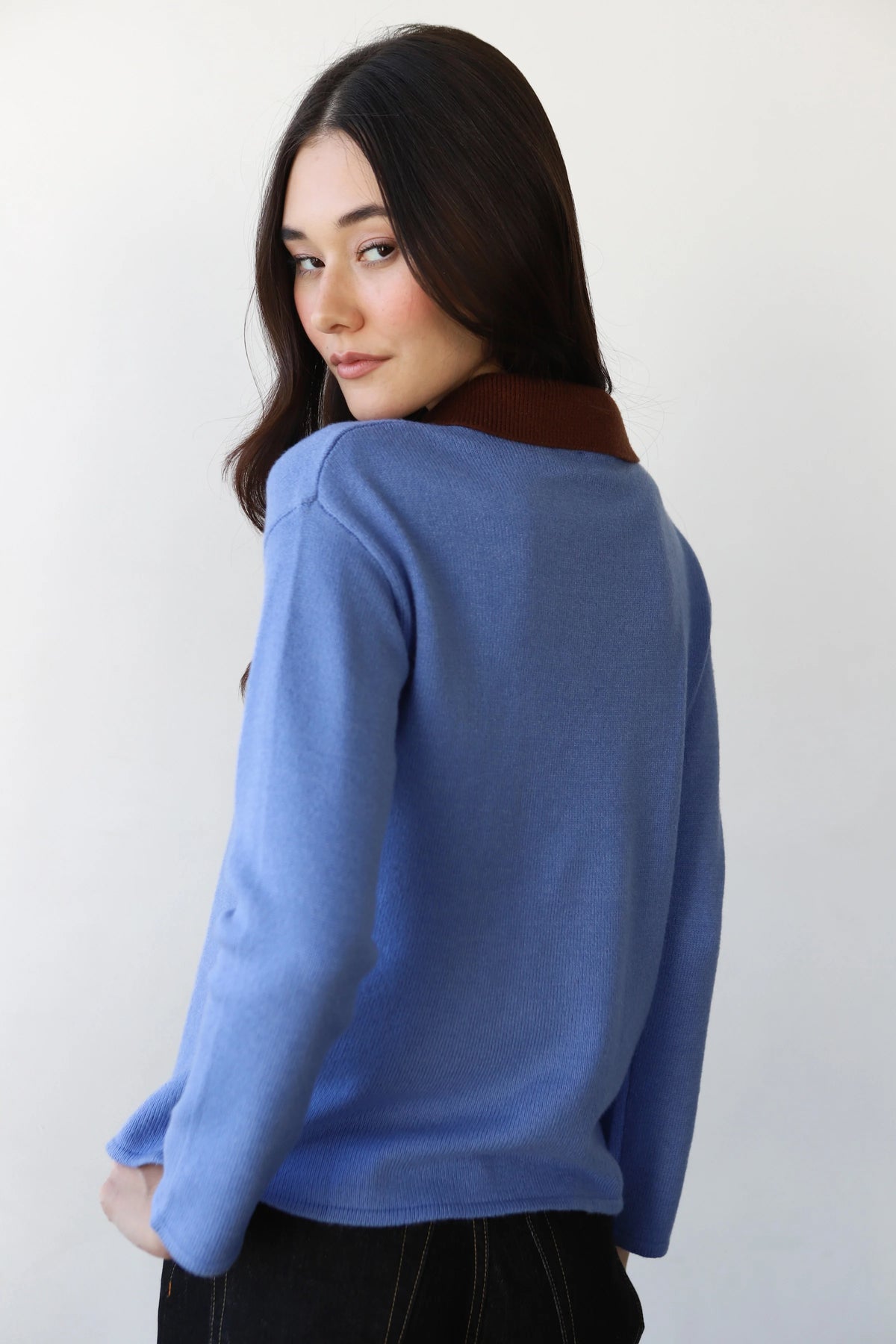 Callahan Hart Polo Sweater - Blue Women's Tops - Sloane Boutique