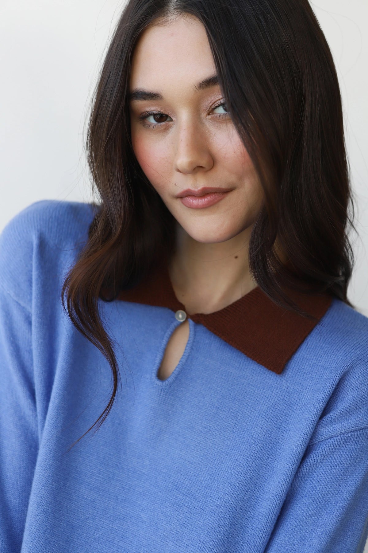Callahan Hart Polo Sweater - Blue Women's Tops - Sloane Boutique