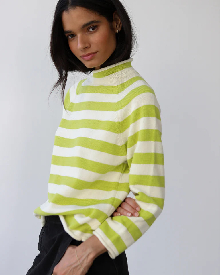 Callahan Knitwear The Mock Neck - Sour Melon Women's Tops - Sloane Boutique