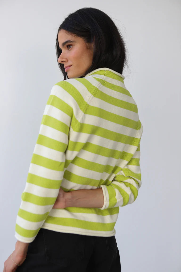 Callahan Knitwear The Mock Neck - Sour Melon Women's Tops - Sloane Boutique