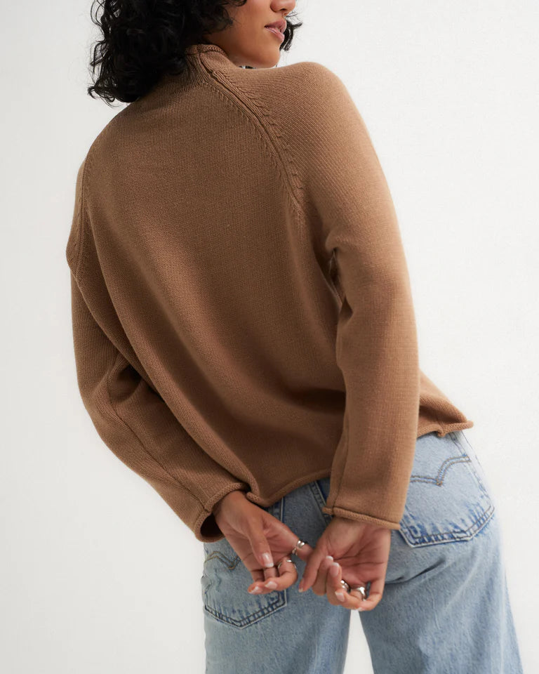 Callahan The Mock Neck - Camel Women's Tops - Sloane Boutique