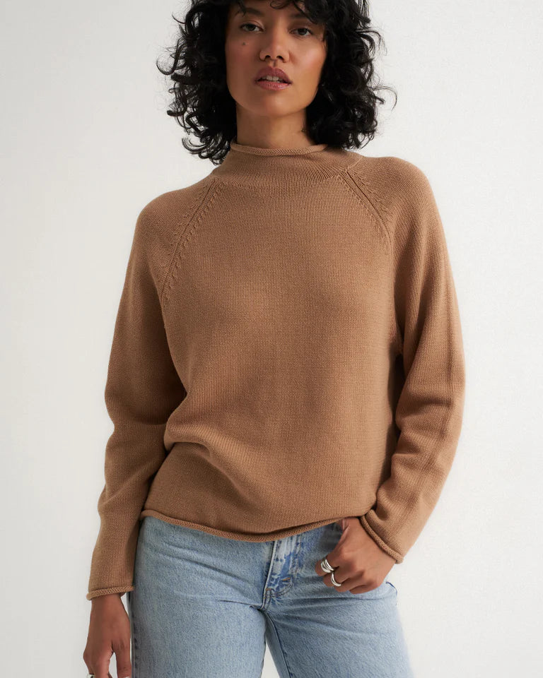 Callahan The Mock Neck - Camel Women's Tops - Sloane Boutique