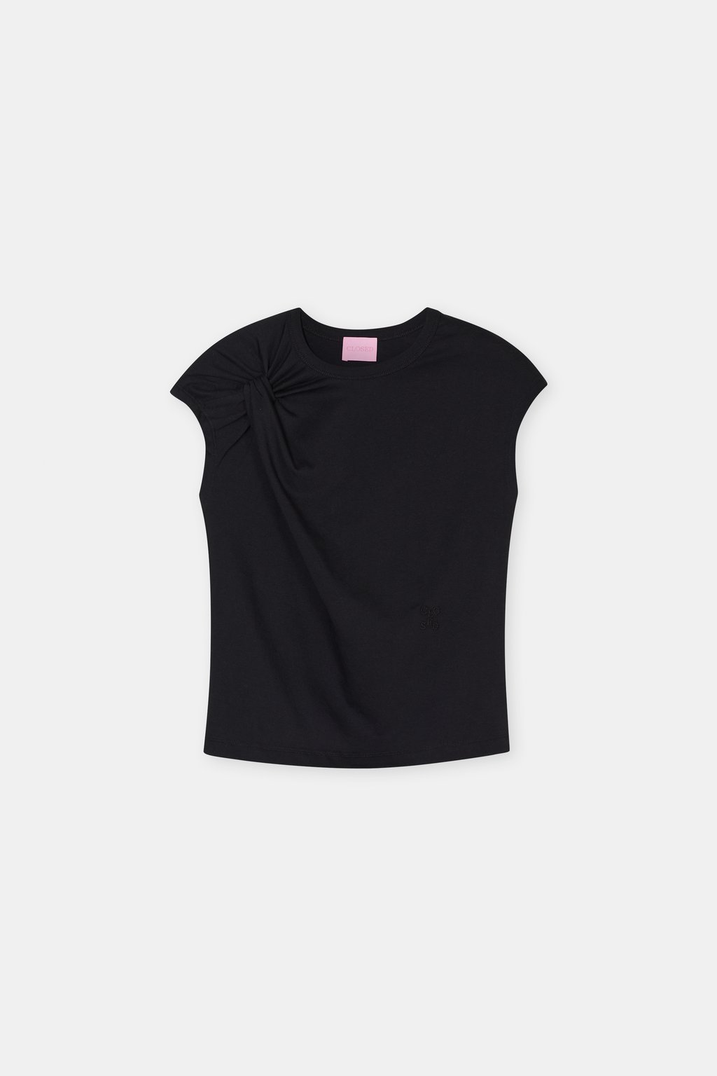 Closed Bow T-Shirt - Black Women's Tops - Sloane Boutique