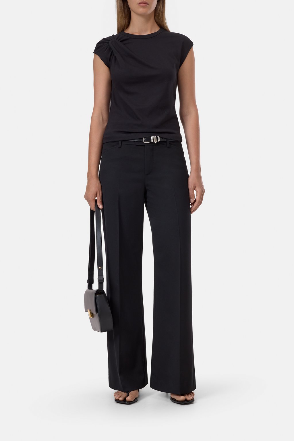 Closed Bow T-Shirt - Black Women's Tops - Sloane Boutique