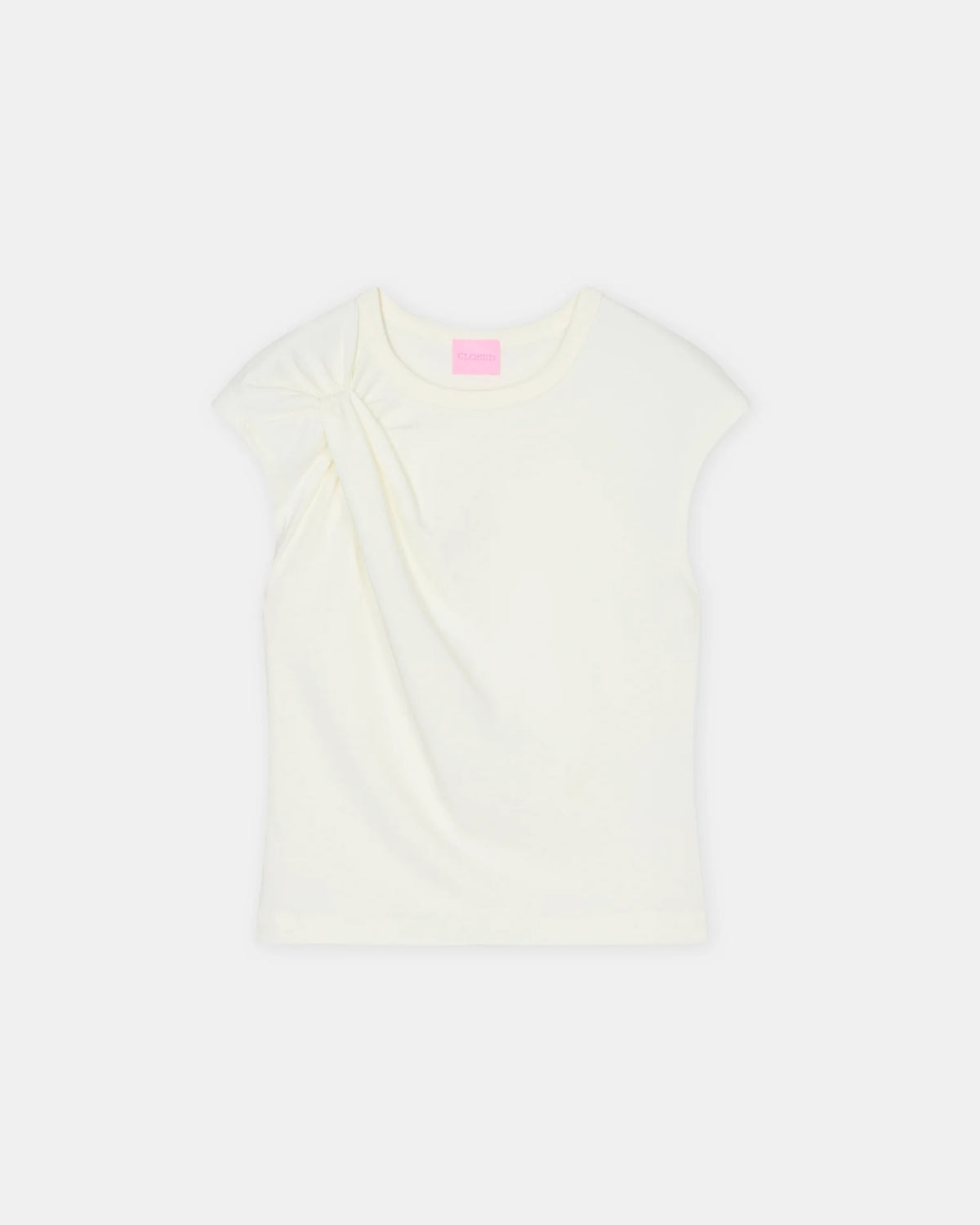 Closed Bow T-Shirt - Ivory Women's Tops - Sloane Boutique