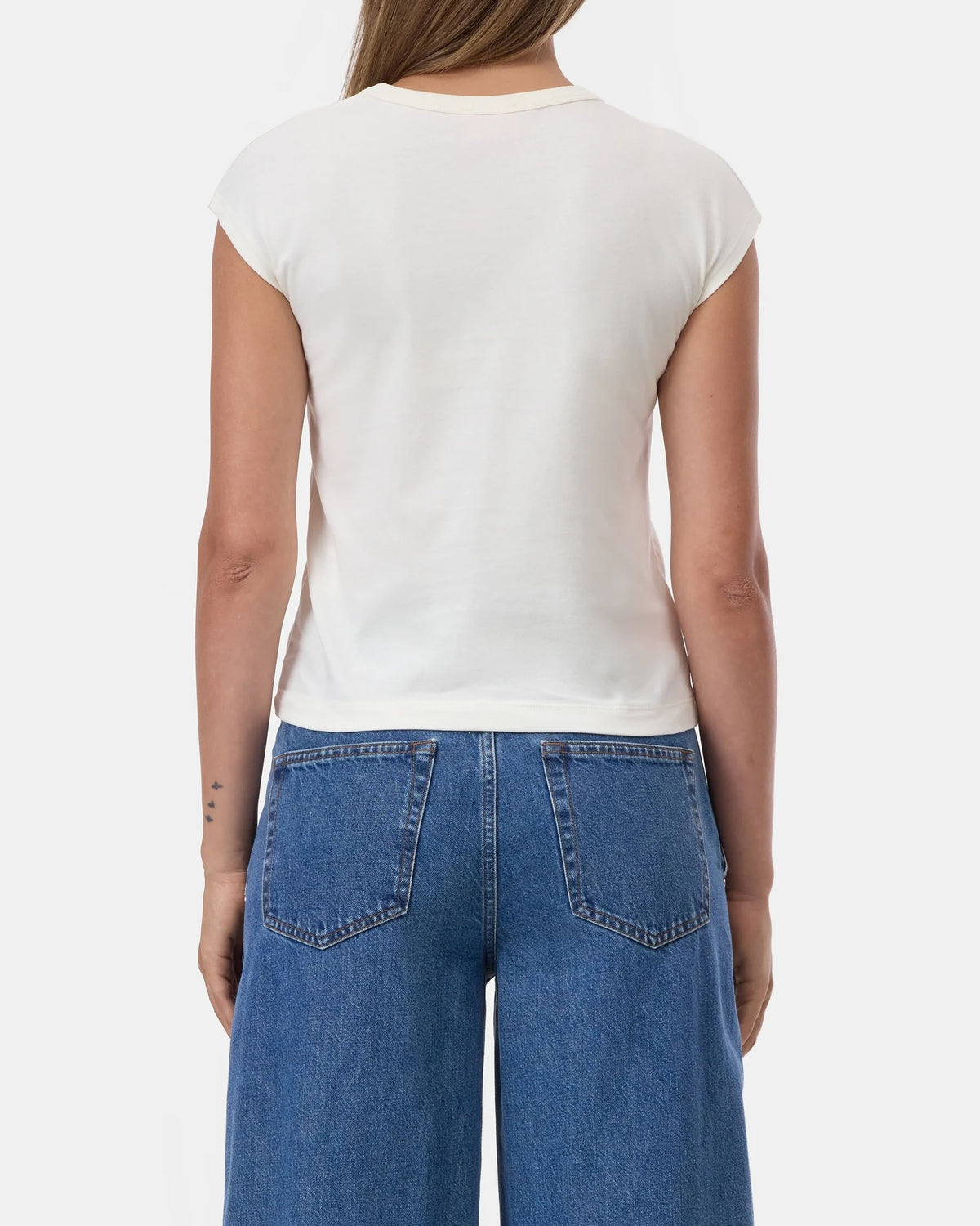 Closed Bow T-Shirt - Ivory Women's Tops - Sloane Boutique