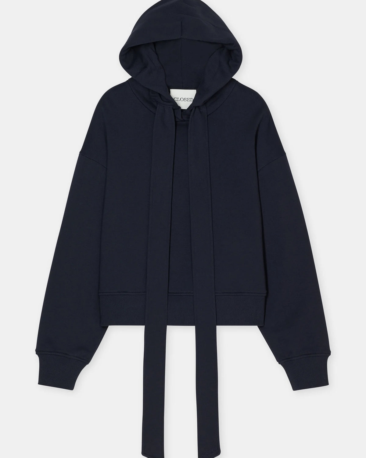 Closed Bow Tie Hoodie - Dark Night Women's Tops - Sloane Boutique