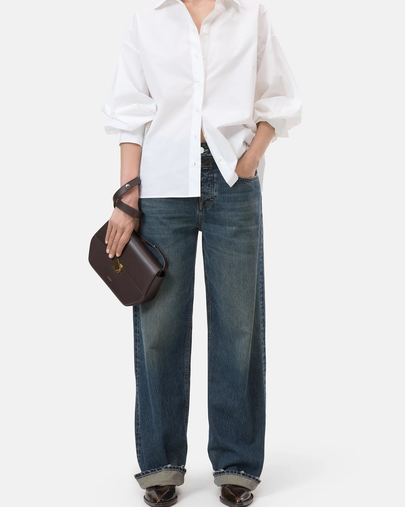 CLOSED Cape Blouse - White Women's Tops - Sloane Boutique