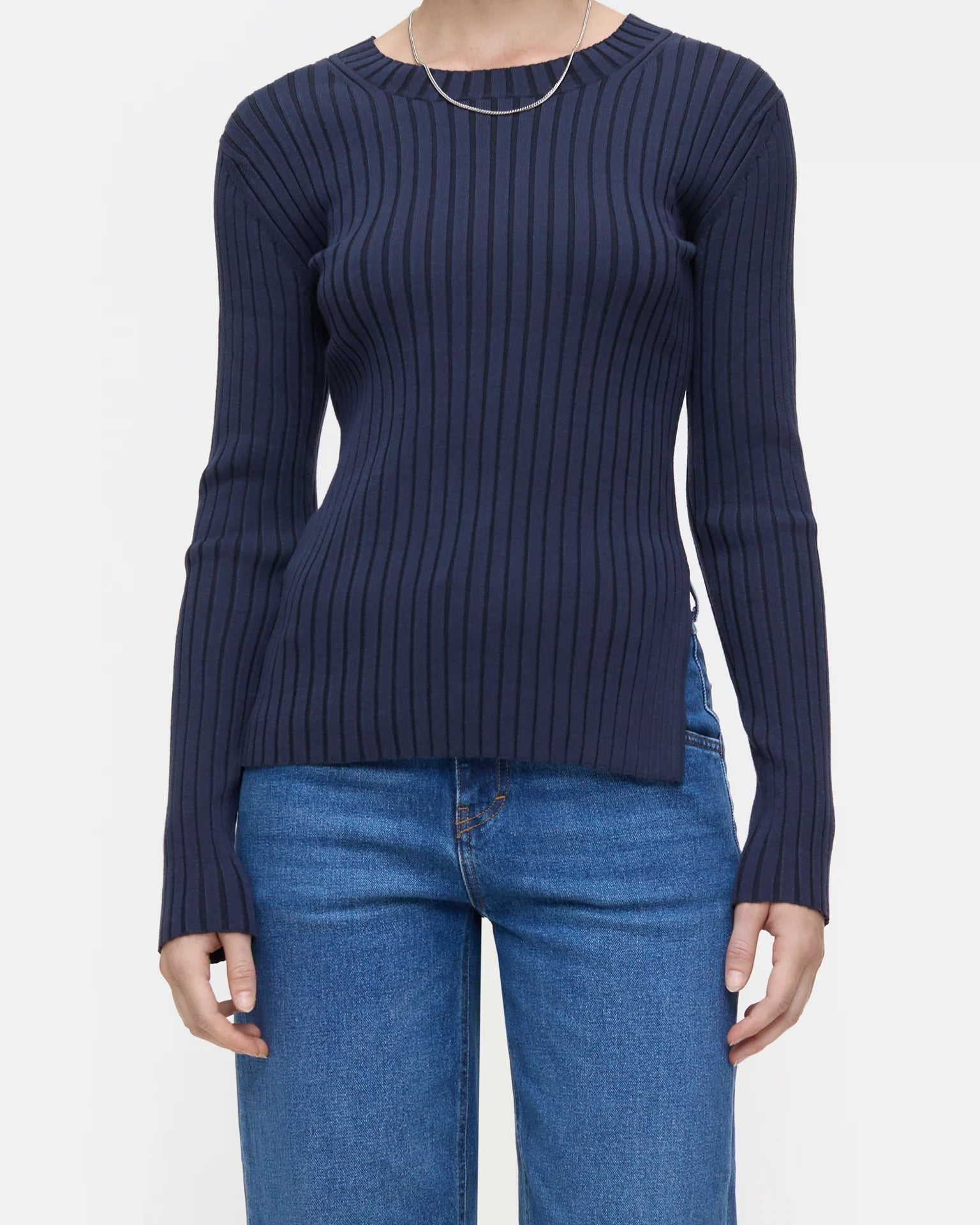 Closed Crew Neck Long Sleeve - Dark Night sale tops - Sloane Boutique