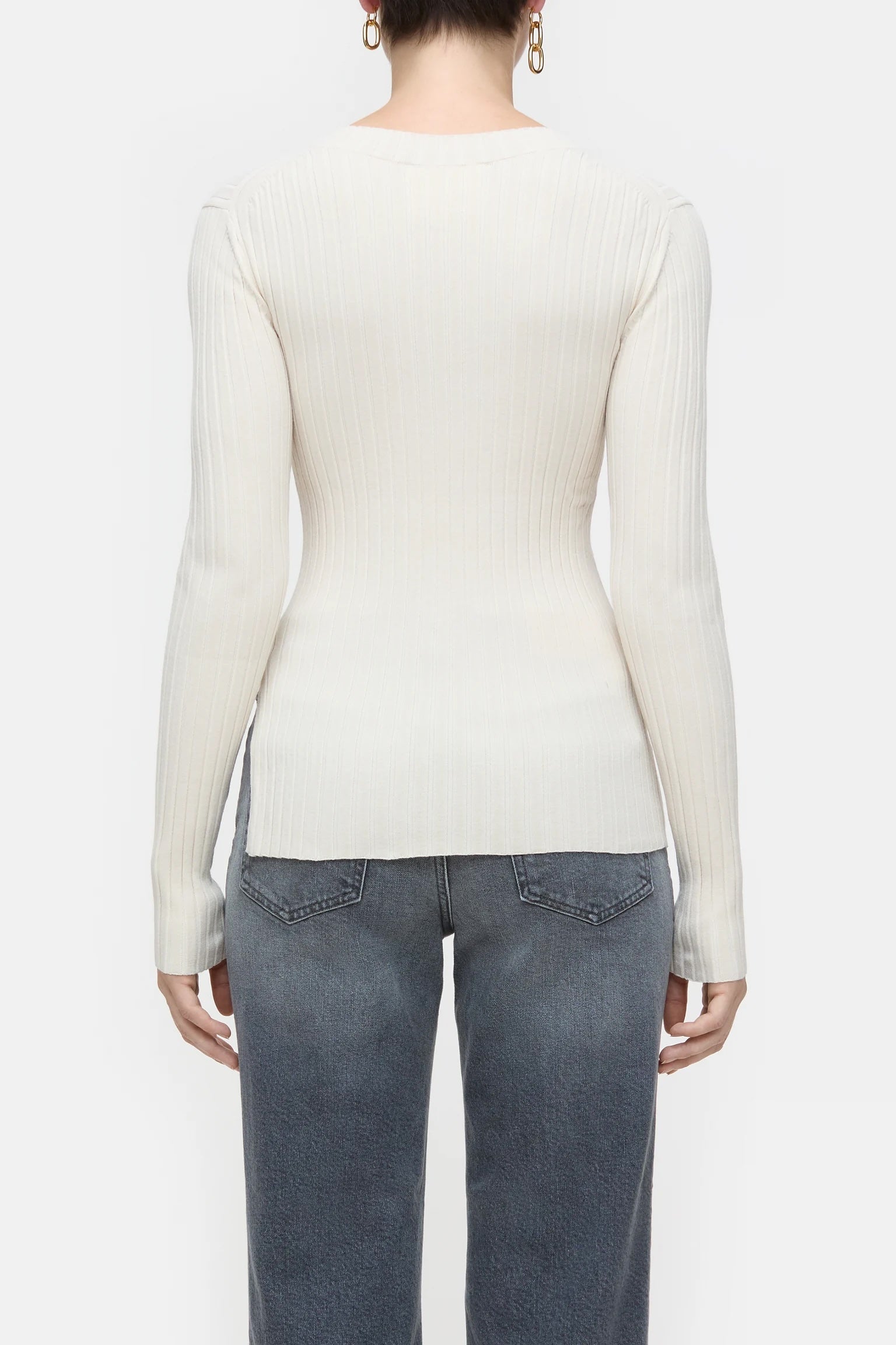 Closed Crew Neck Long Sleeve - Raw Silk Women's Tops - Sloane Boutique