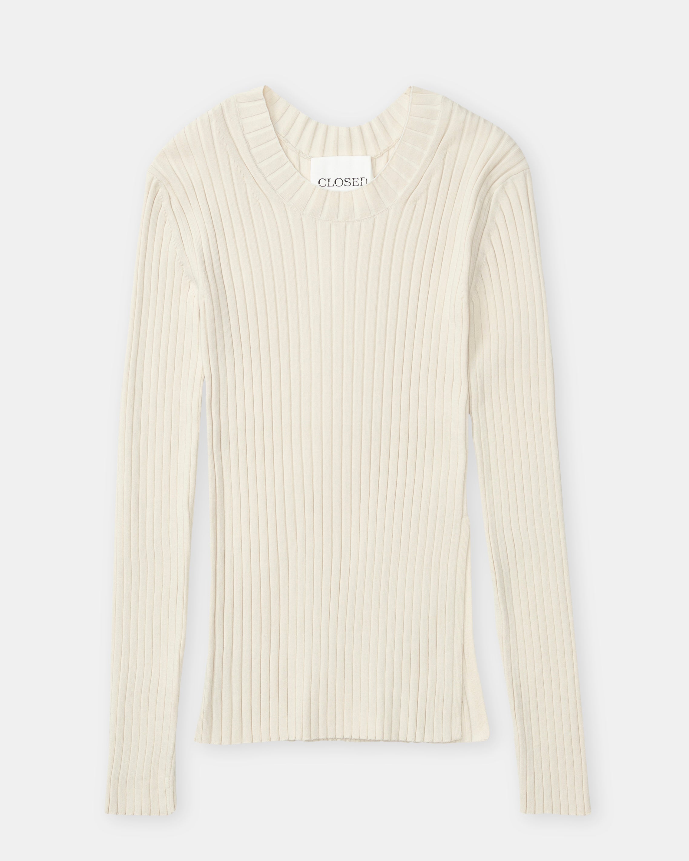 Closed Crew Neck Long Sleeve - Raw Silk Women's Tops - Sloane Boutique