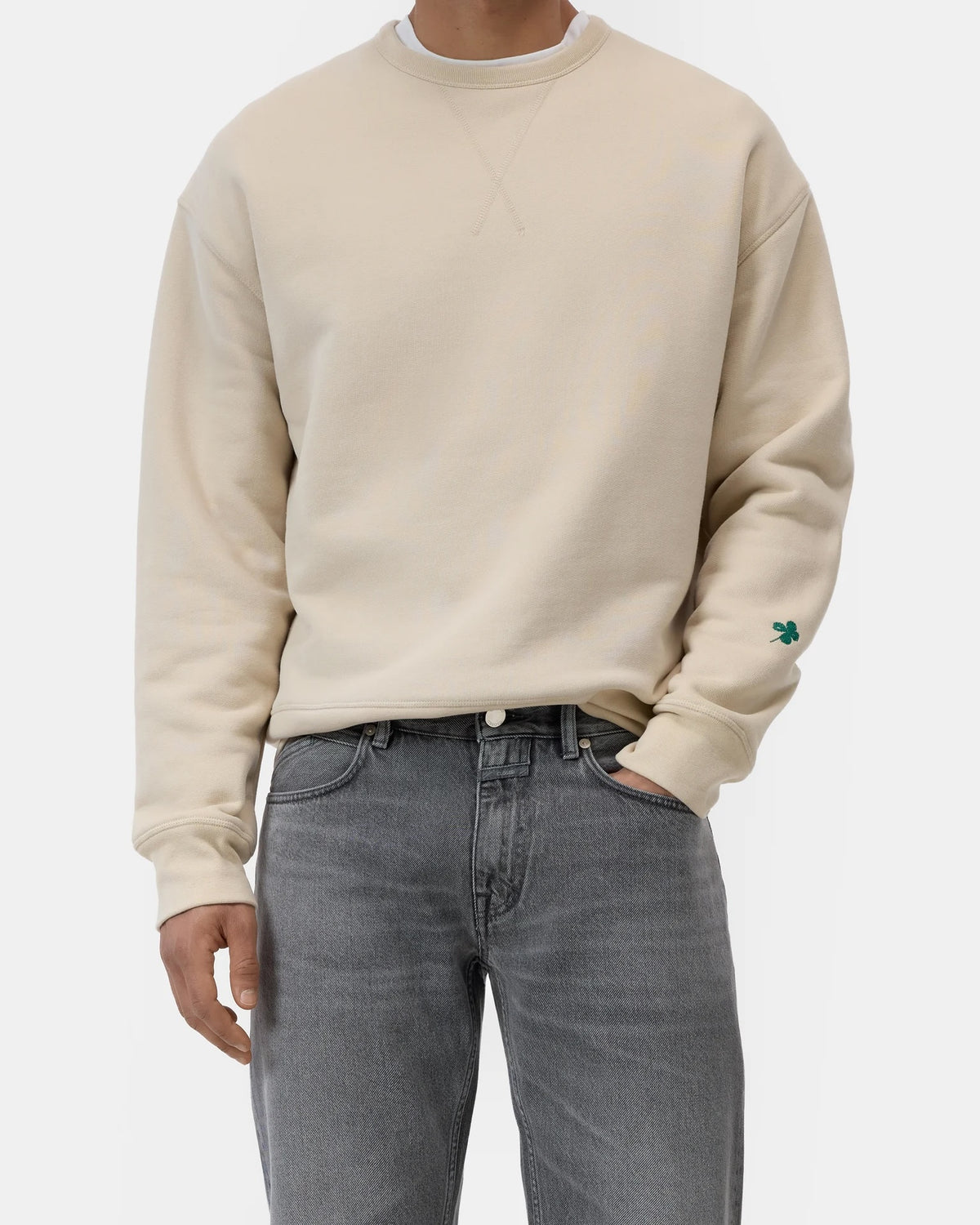 Closed Crewneck Sweatshirt - Almond Cream Men's Tops - Sloane Boutique