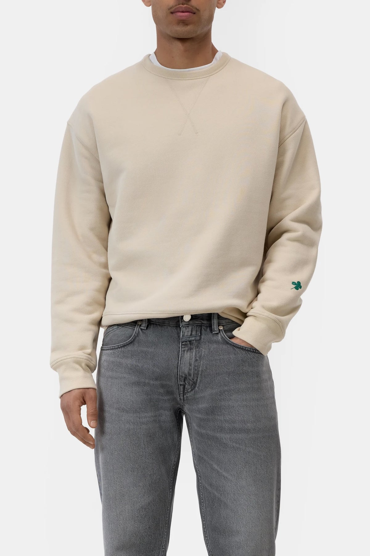 Closed Crewneck Sweatshirt - Almond Cream Men's Tops - Sloane Boutique