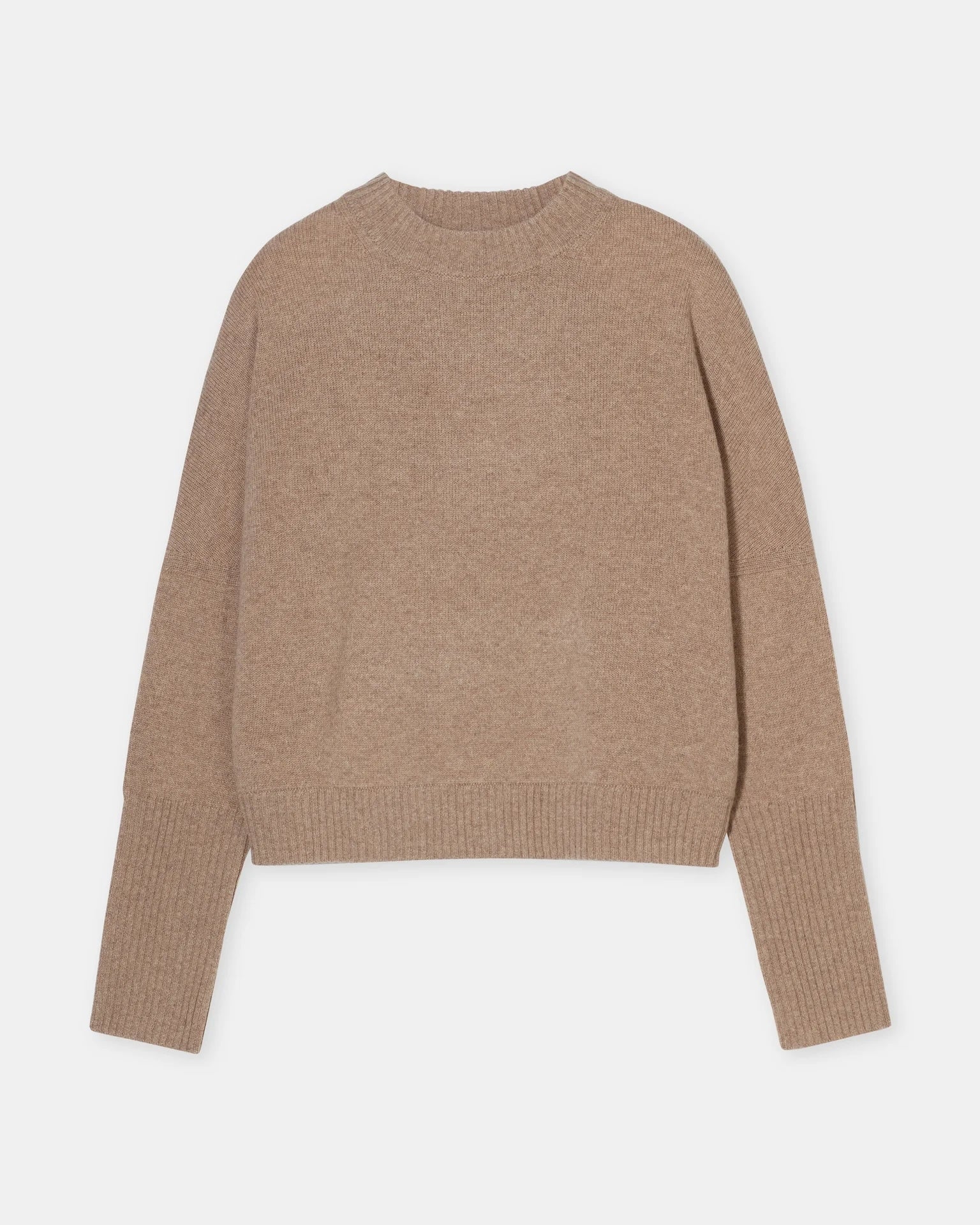 Closed Cropped Crew Sweater - Dark Chino Beige Women's Tops - Sloane Boutique