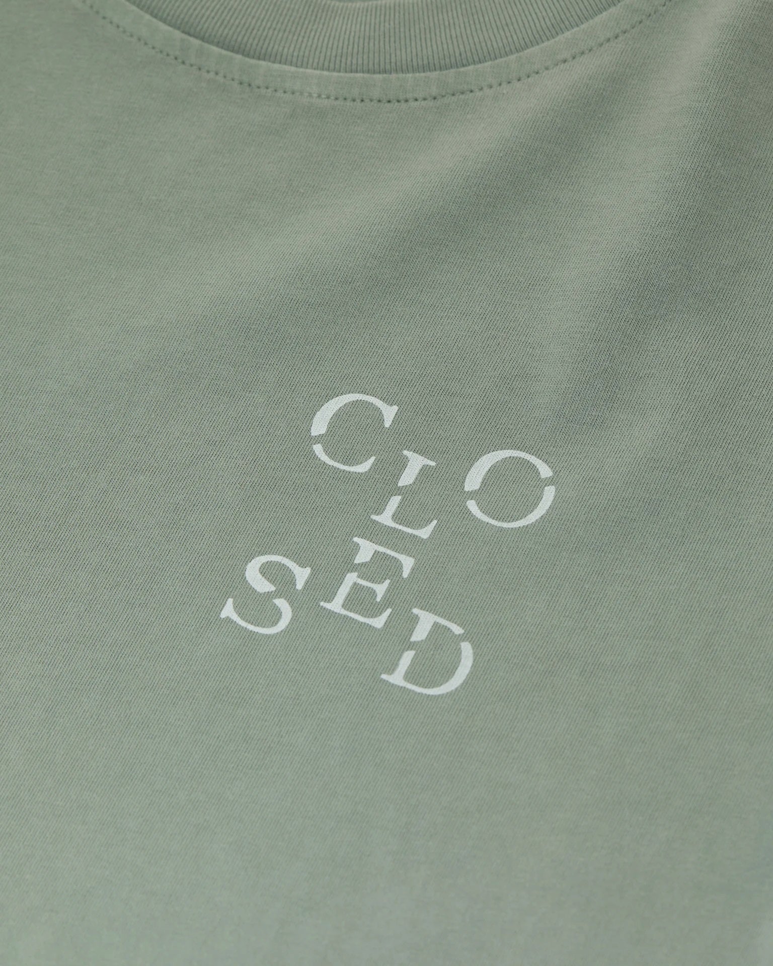 Closed Cropped T-Shirt - Faded Green Women's Tops - Sloane Boutique