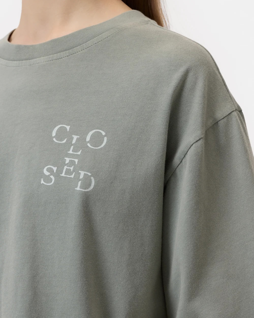 Closed Cropped T-Shirt - Faded Green Women's Tops - Sloane Boutique