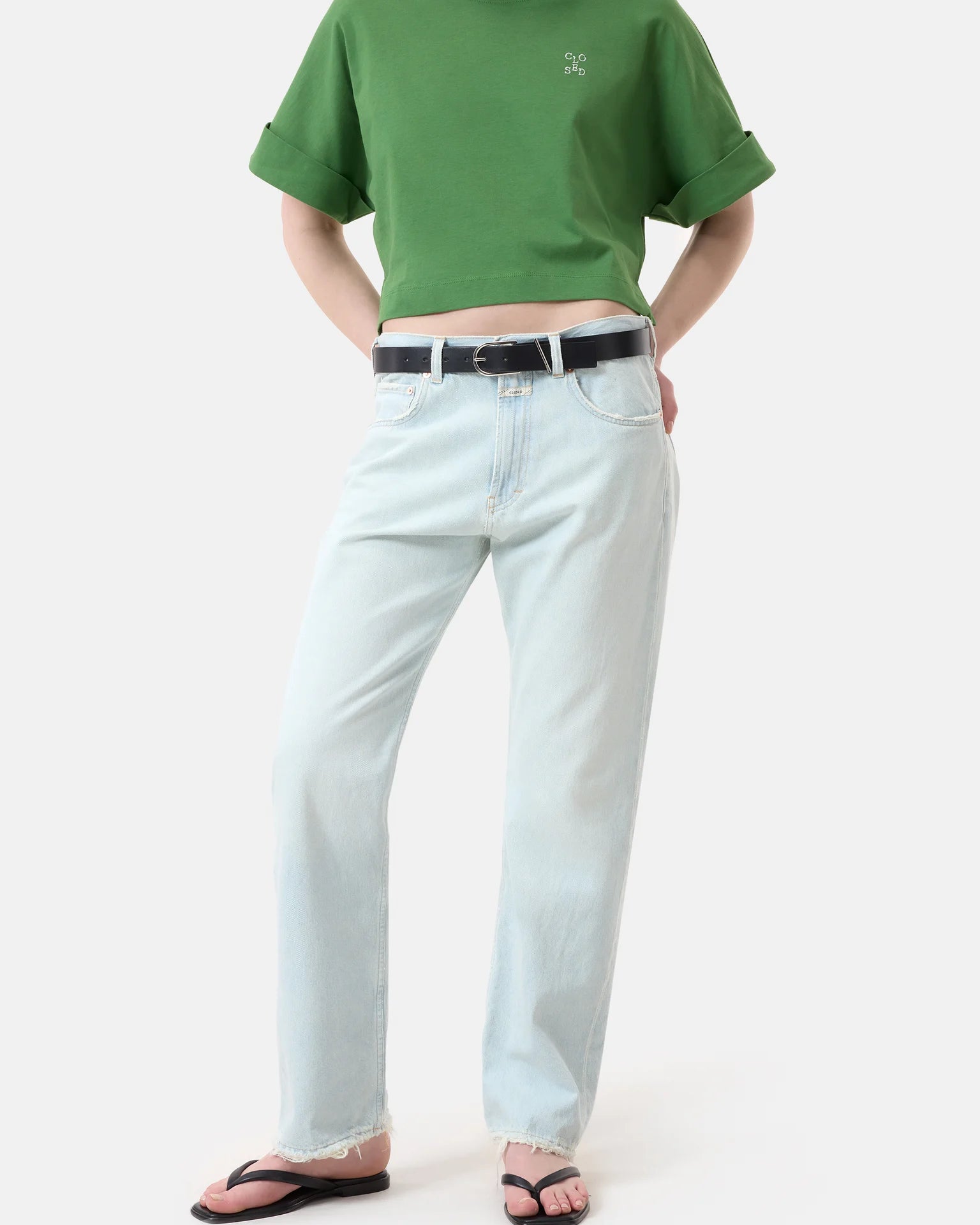 Closed Cropped T Shirt - Matcha Green Women's Tops - Sloane Boutique