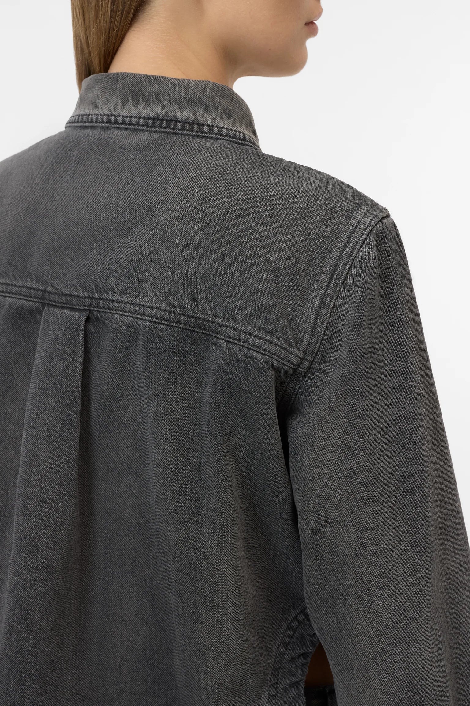 CLOSED Curved Hem Shirt - Dark Grey Women's Tops - Sloane Boutique