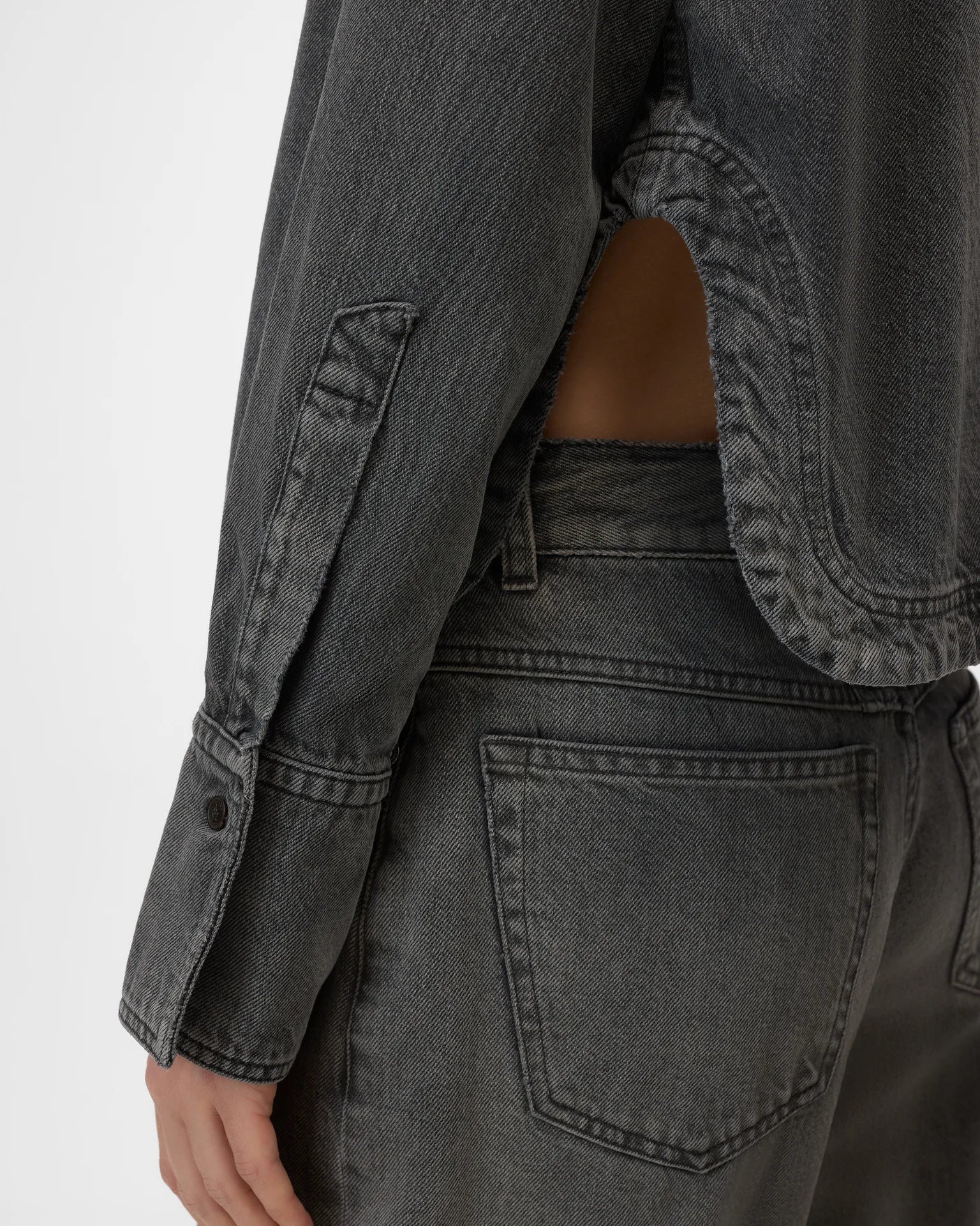 CLOSED Curved Hem Shirt - Dark Grey Women's Tops - Sloane Boutique